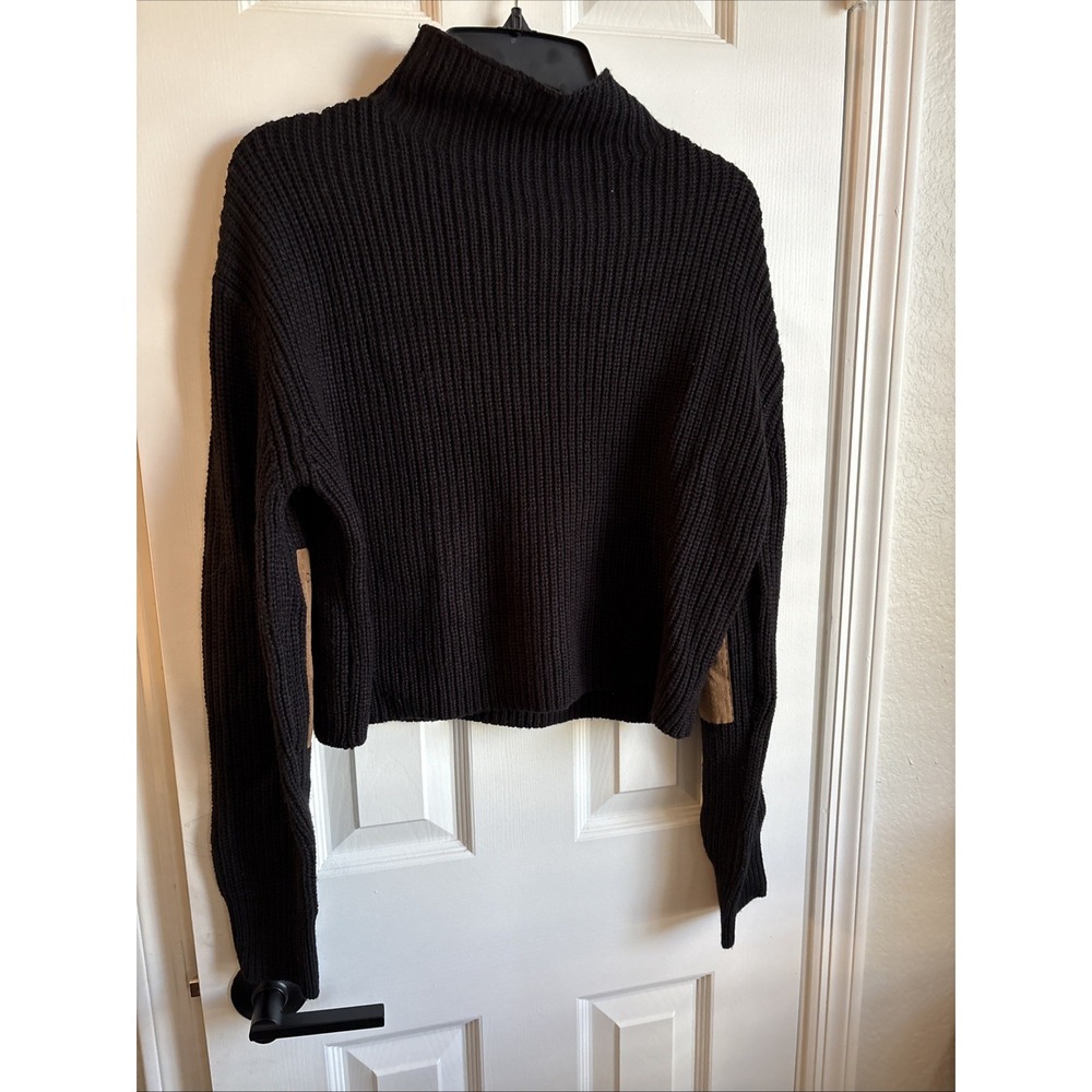 Calvin Klein Jeans Women's Patched Mock Neck‎ Sweater - Black, S